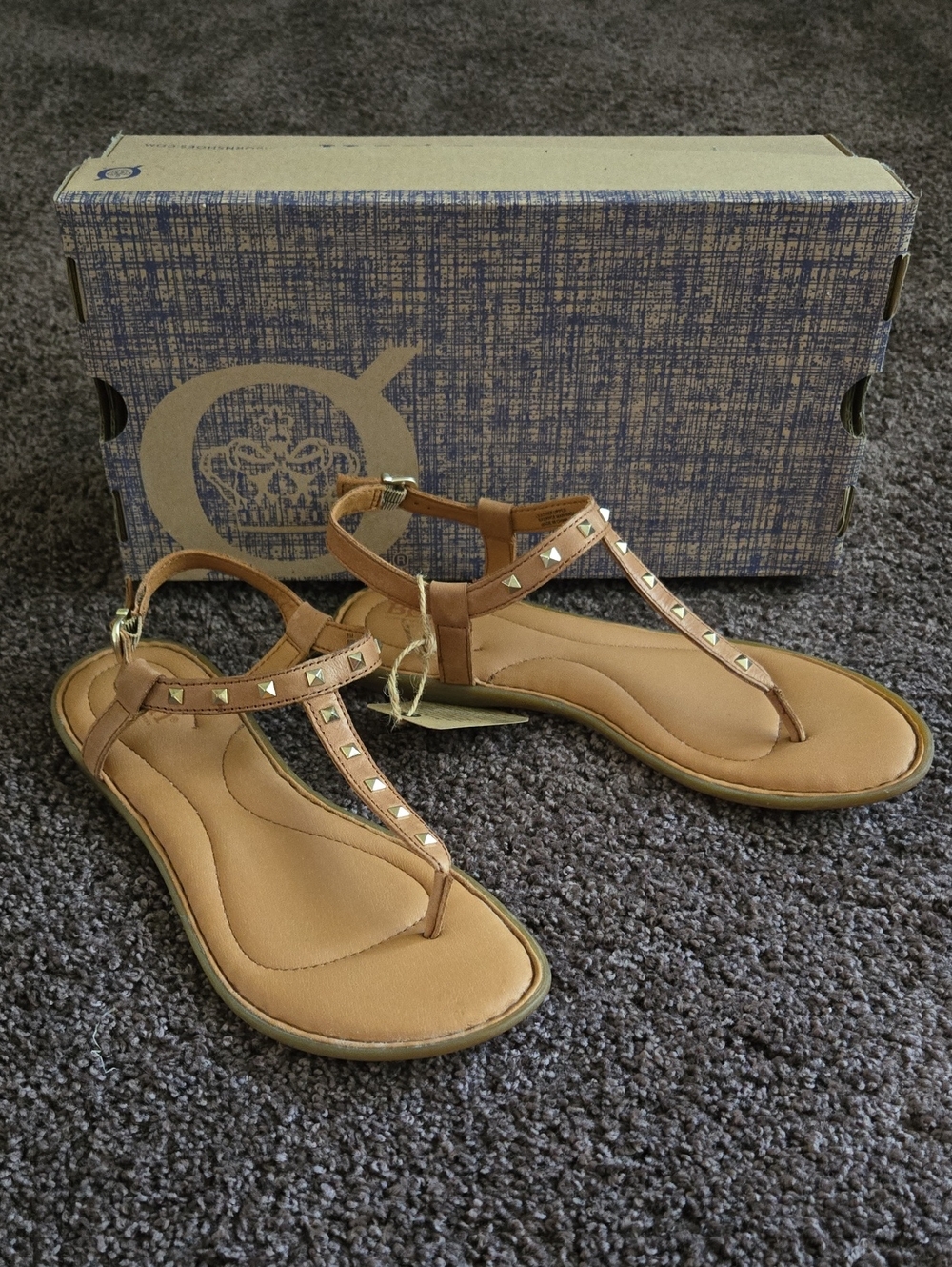 NEW Born Tan Studded Thong Sandals 8 M